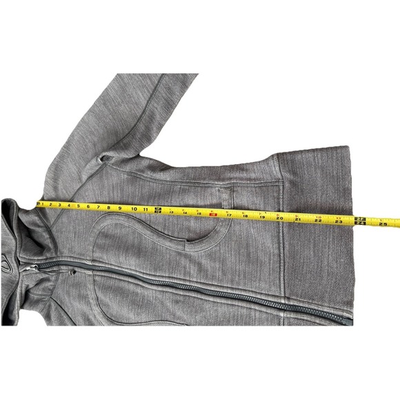 Lululemon Scuba Hoodie II Full Zip 6 Slate Gray Cotton Fleece Thumbholes W4A62S - Picture 15 of 16